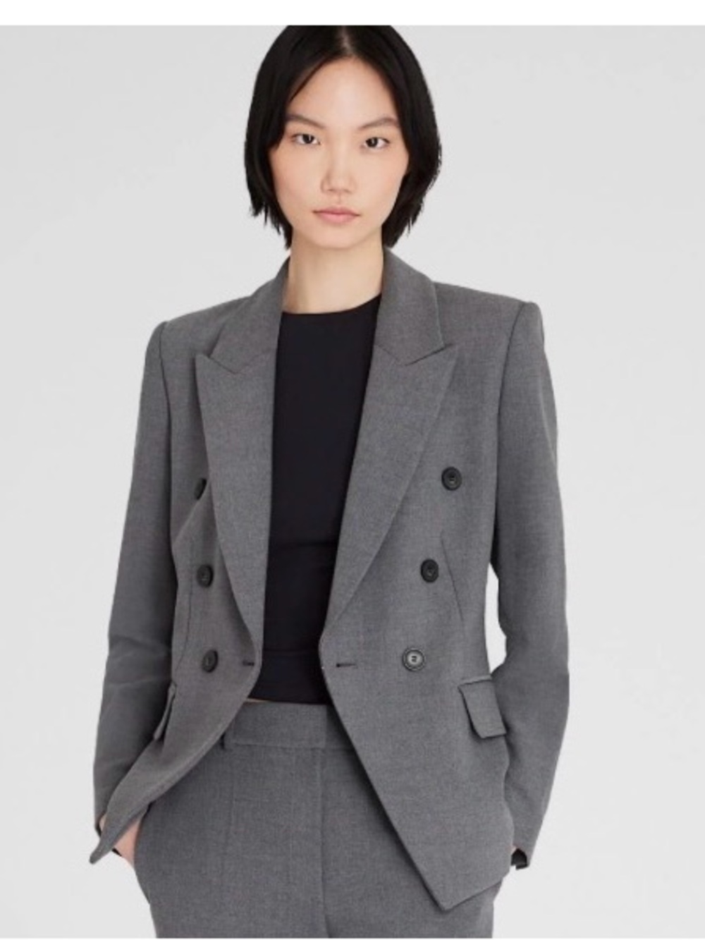 Club Monaco Single-Breasted Gray Women's Blazer Jacket - size 6